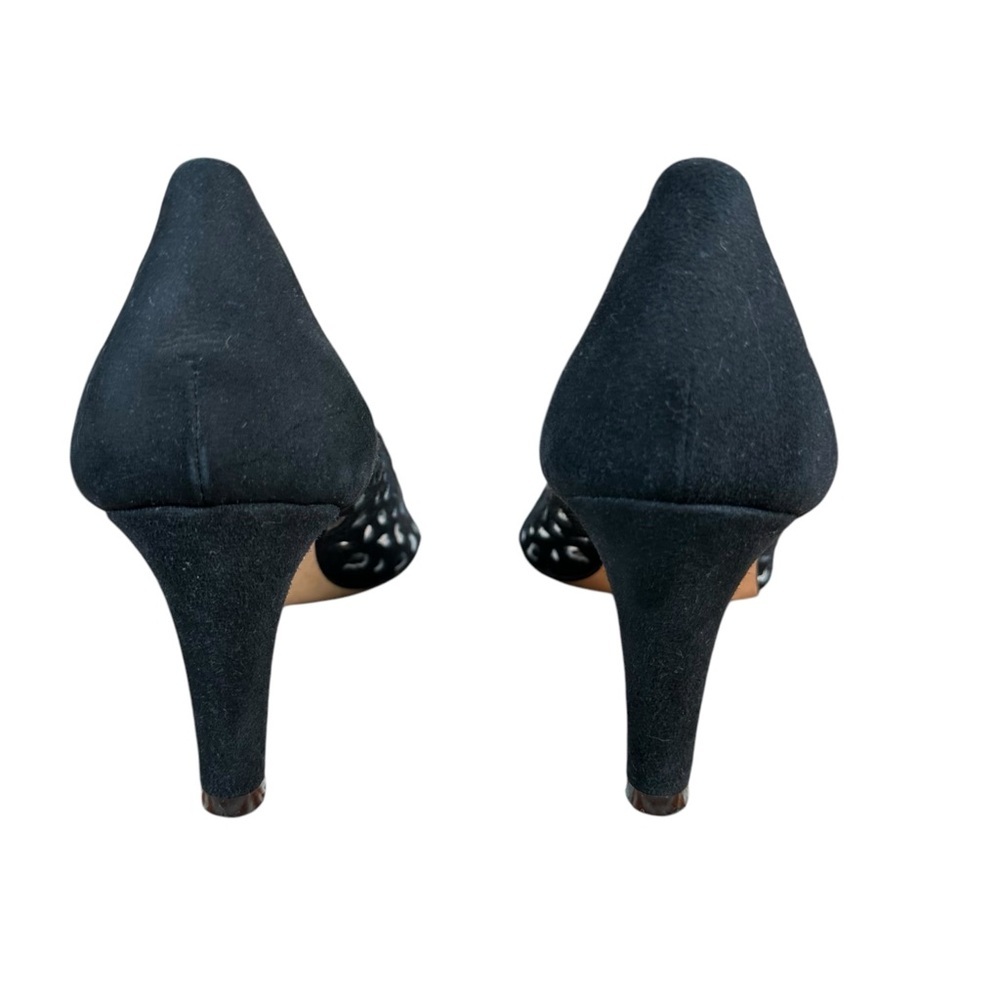 AQUATALIA Laser Cut Suede Peep Toe Heels - Picture 5 of 7